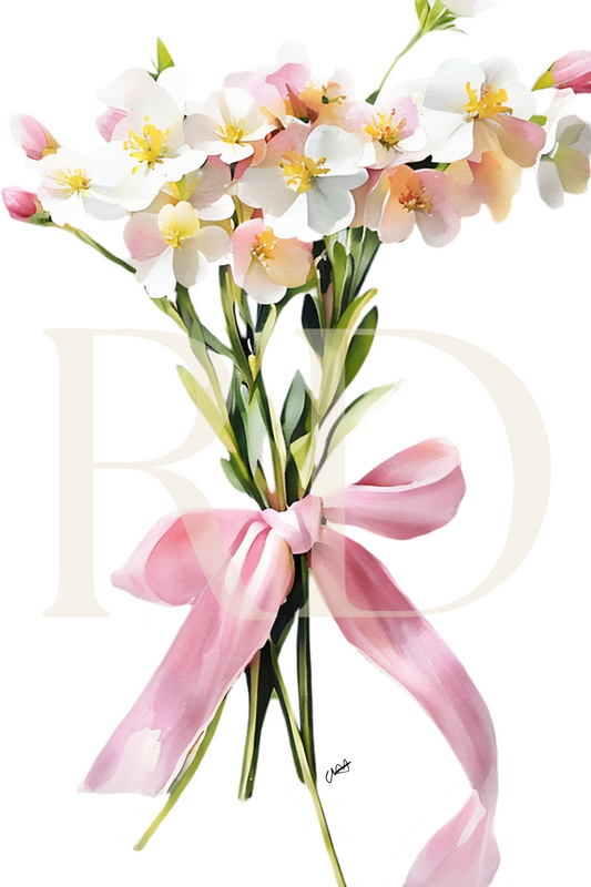 Ribbon Floral Stationary Set