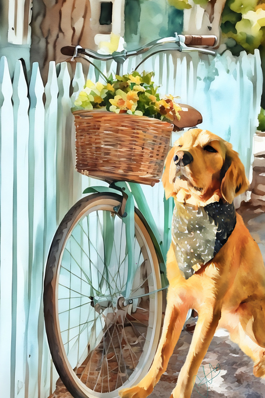 Spring pup card