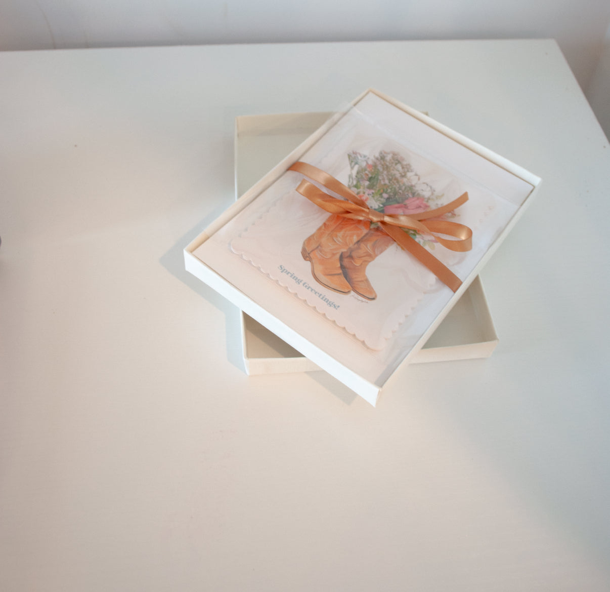 Floral Boots Scallop Stationary Set