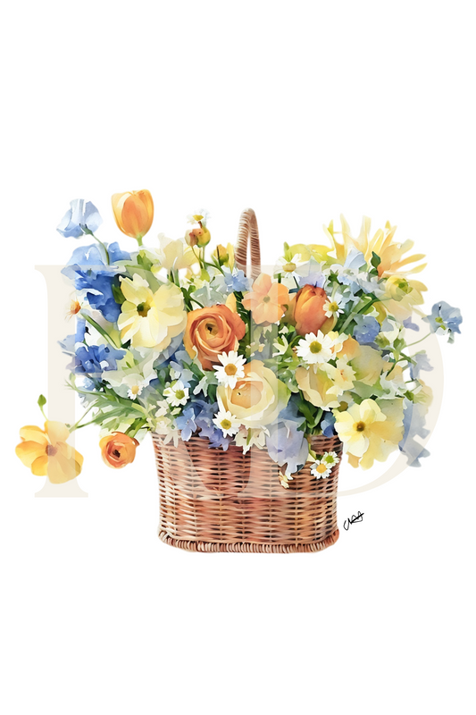 Blue Basket Stationary Set