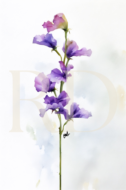Violet Flower Stationary Set