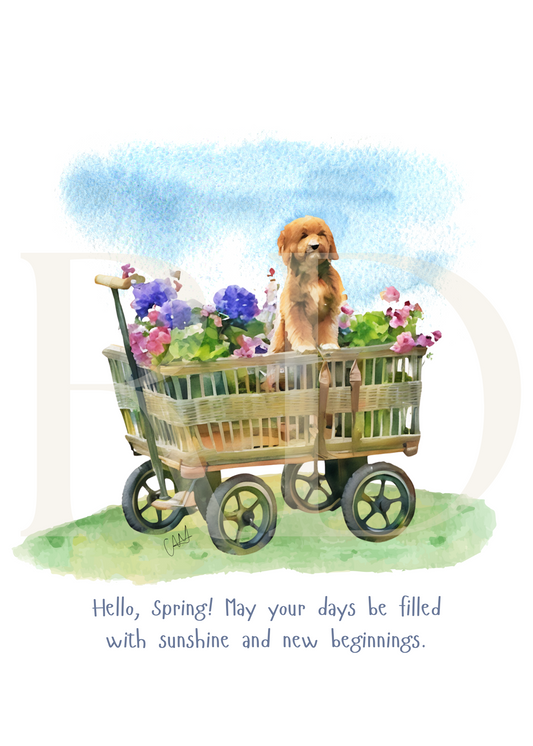 Doodle wagon card