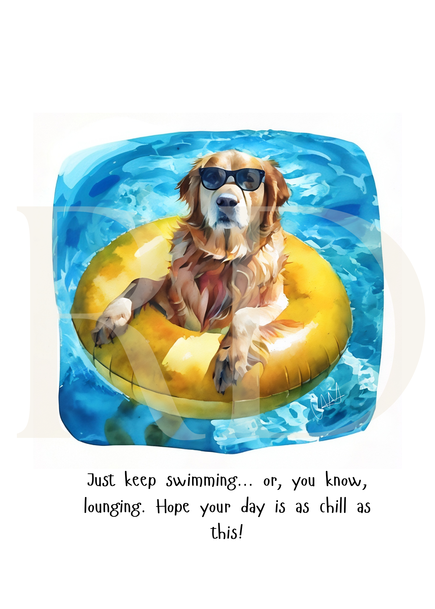 Pool dog card