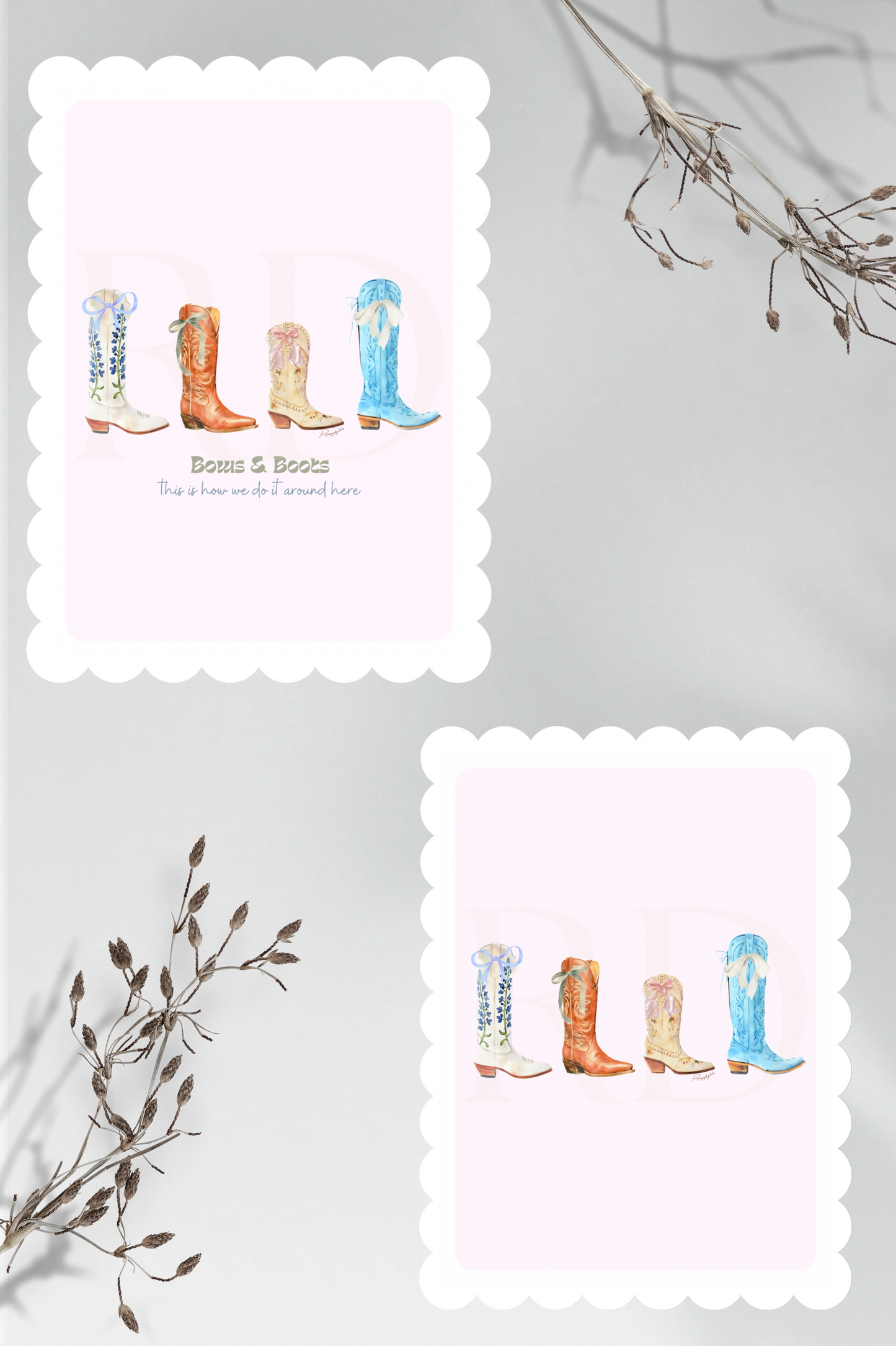 The cowboy scallop stationary set
