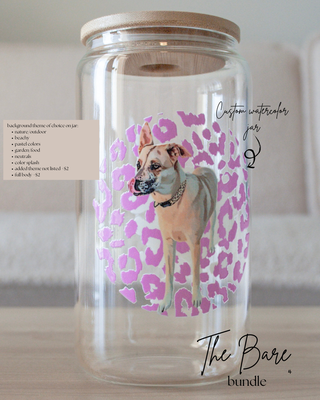 Acrylic Glass 16oz Drinking Jar or Treat Jar