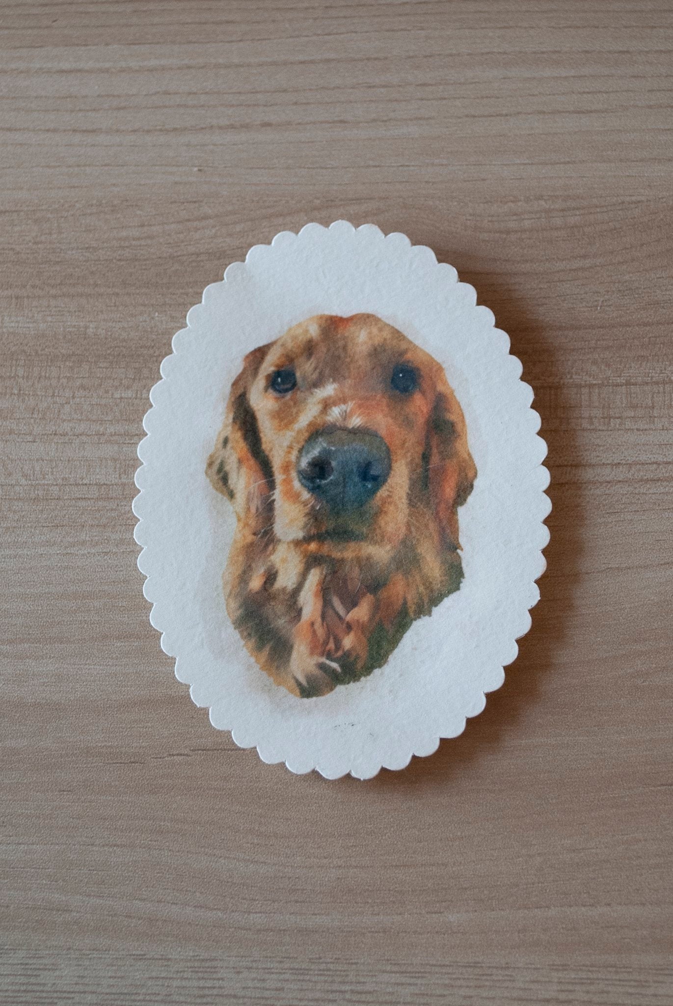 Scallop Oval Watercolor Digital Portrait (4Bar Size)