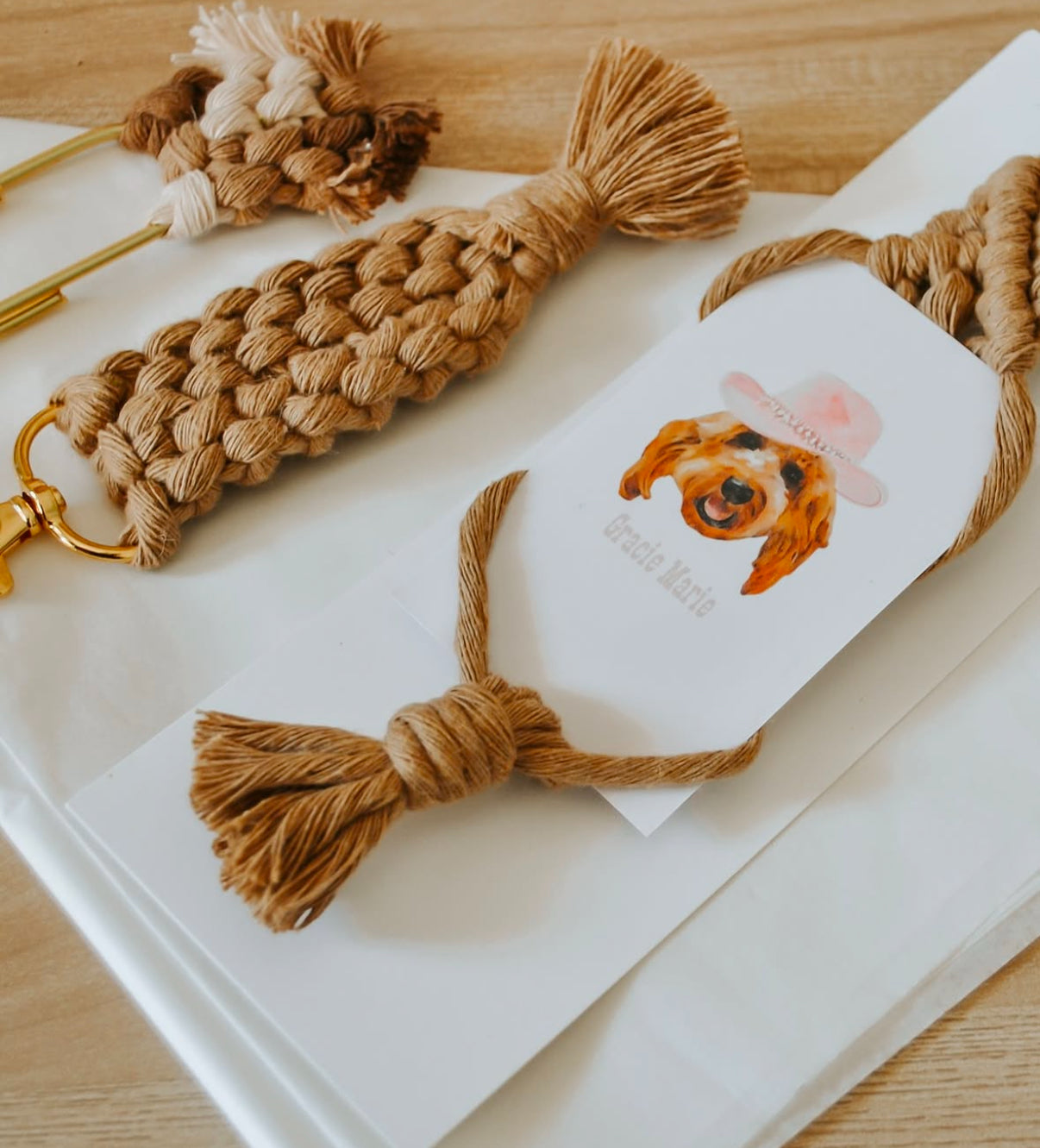 Macrame Fridge Magnet With Portrait