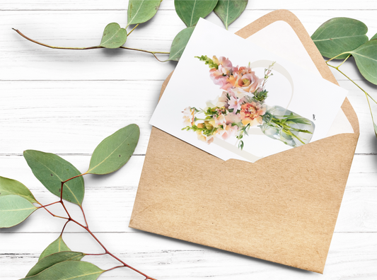 Peachy Floral Stationary Set