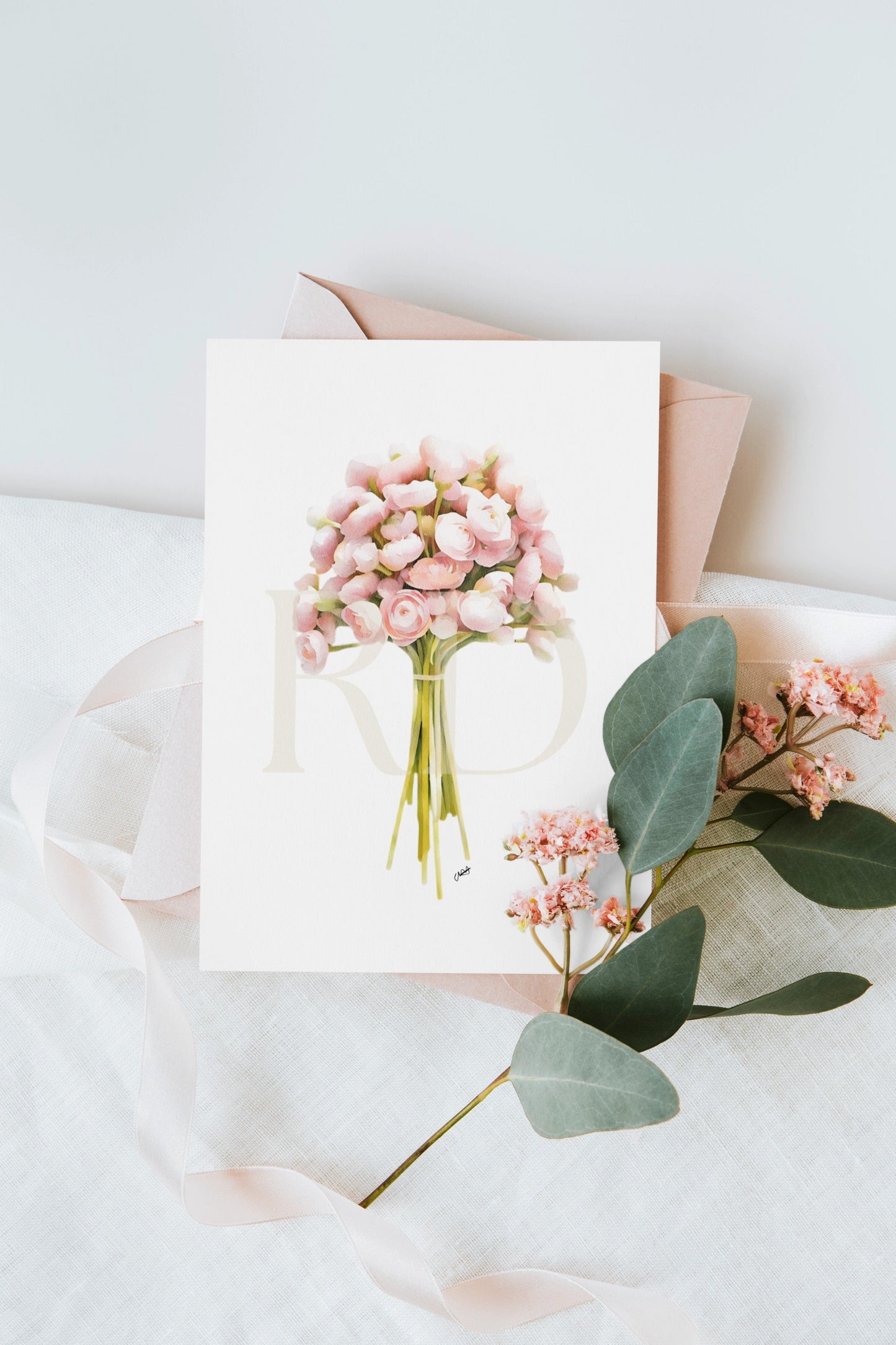 Pink Peony Stationary Set